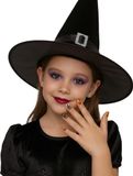 FIESTAS GUIRCA Nagels voor Halloween-kostuum voor kinderen, oranje en zwart | Set met 12 stickers, pompoen en geesten, licht pvc, voor kinderen, carnaval, themafeesten