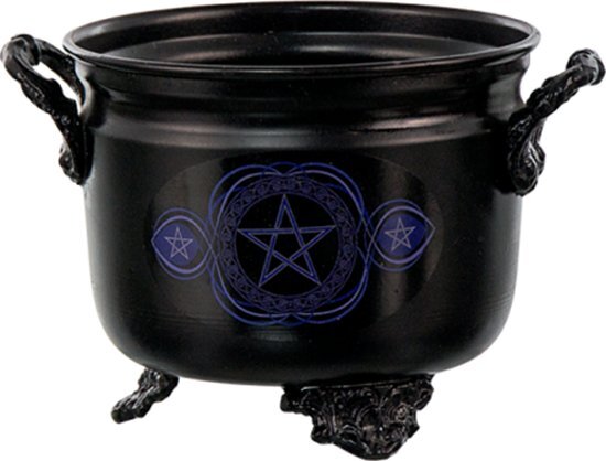 Yogi & Yogini Cauldron (heksenketel) blauw pentagram (10x8 cm)