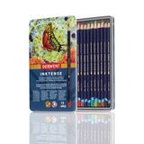 Derwent Inktense Permanente Watercolour Potloden, Set van 12 Kleurpotloden in een Blik, 4 mm Premium Kern, Wateroplosbaar, Ideaal voor Kleuren, Verven en Knutselen, Professionele Kwaliteit (0700928)