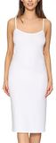 Merry Style Dames Onderjurk - Nachthemd - lang - ronde hals - verstelbare Spaghetti bandjes - Viscose - Wit - M