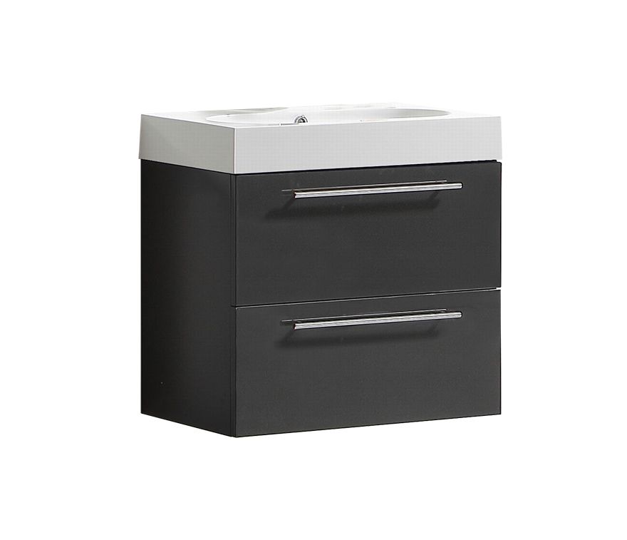 Badkamerplanet Badkamermeubel Trento Slim 60 cm Hoogglans Antraciet