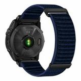 By Qubix Qubix - Nylon Sport Loop bandje - Donkerblauw - 26mm Quickfit - Geschikt voor Garmin Fenix 7X / 6X / 5X