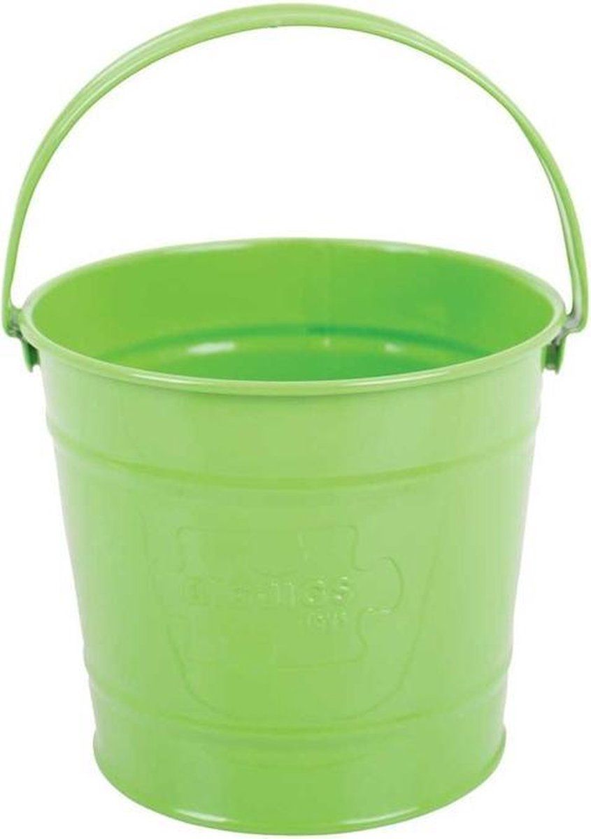 Bigjigs Green Bucket - Wooden Toy Bucket - Green