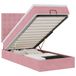 vidaXL Lit coffre avec matelas 90x200cm Velours Rose