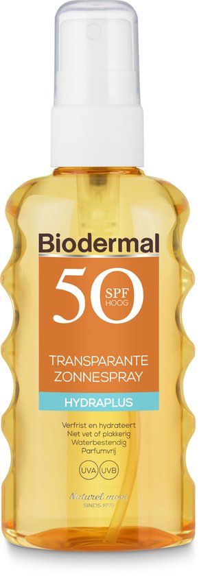 Biodermal Hydraplus Transparante Zonnebrand Spray SPF 50 - 175ml