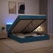 vidaXL Ottomaans Bed met Matras en LED Donkerblauw 140 x 200 cm