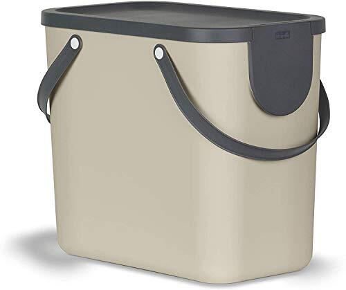 Rotho Babydesign Albula Afvalscheidingssysteem 25l voor de keuken, Kunststof (PP) BPA-vrij, bruin/antraciet, 25l (40.0 x 23.5 x 34.0 cm)