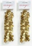 Inge-glas Inge's Christmas Decor Gmbh 2x Kerstslingers goud 750cm - Guirlandes folie lametta - Gouden kerstboom versieringen