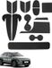 Hyundai Kona SX2 tapis antidérapants, 14 pièces, tapis noirs pour console centrale, coffre, porte-gobelets, panneaux de porte intégrés et compartiment de rangement dans la console centrale