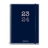 Miquelrius Kalender 23-24, september 2023 - augustus 2024, 15 x 21,3 cm, Weekoverzicht, Blauw, Spaans-Engels
