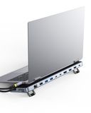 Baseus Laptop-dockingstationstandaard, 12-in-1, HUB drievoudig 4K-display, HDMI/DP, 10 Gbit/s USB A/C, snelle gegevensoverdracht, PD 100 W, ethernet, TF/SD, docking station USB C met standaard voor