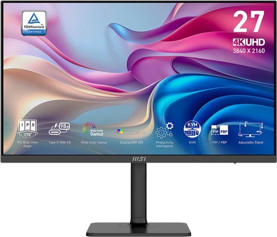 MSI MODERN MD272UPHGDE computer monitor 68,6 cm (27\") 3840 x 2160 Pixels 4K Ultra HD Zwart