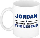 Bellatio Decorations naam cadeau mok - Jordan - man myth legend - koffiemok - 300 ml - collega - vaderdag