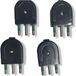 Prise électrique - Lot de 4 - 2 P+T 10/16 A - Compatible prise italienne 10 A et 16 A 16 A grand - Noir