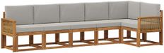 vidaXL - Ensemble de salon d'angle - 6 places assises - Naturel et gris clair - Polyester