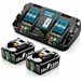 Makita 2x 5000 mAh 18V LXT Batteries with Charger