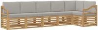 vidaXL - Bank loungeset - 6 zitplekken - Polyester - Wit en lichtgrijs