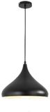 OEM OrangeCartB.V. Hanglamp Zwart Metaal E27 1 Lichtpunt Druppel Vorm 24 cm