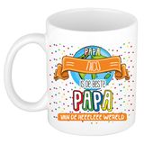 Bellatio Decorations Naam mok papa Nico - wit - keramiek - 300 ml - Vaderdag cadeau