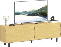 Homcom TV-meubel - Spaanplaat - 180x35x55,5cm - Natuurlijk hout