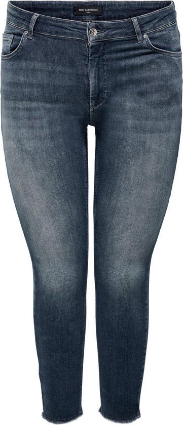 ONLY CARMAKOMA CARWILLY REG SK ANK RW REA422 Dames Jeans - Blue Black Denim - Maat 50/32