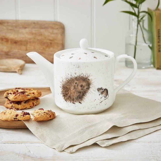 Wrendale - Theepot - Hedgehog & Mouse - 0.6L - Porselein - Ecru/Bruin/Beige