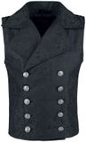 Gothicana by EMP Gothicana Zwart brokaat vest - Heren - XL
