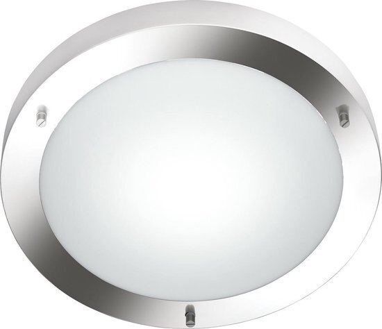 BES LED LED Plafondlamp - Trion Condi - Opbouw Rond - Spatwaterdicht IP44 - E27 Fitting - Mat Nikkel Aluminium - Ã˜310mm