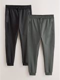 Next - Heren - Athleisure Cuffed Joggers 2 Pack - Zwart