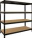 MonsterShop Q-rax Stellingkast - Zwart - 160x60x160 cm - 1400kg Draagvermogen