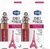Vaseline x Emily in Paris Lip Oil Berry Bisous, getinte lipgloss voor vollere lippen (2x4g)