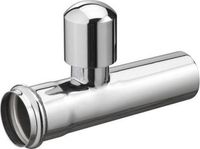 Sub Wiesbaden Chroom muurbuis recht met beluchter 32mm
