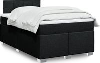 Maison Exclusive - Sommier à lattes de lit avec matelas noir 120x190 cm tissu