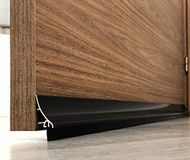 Tochtstrip van aluminium, 1 m, zwart