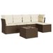 vidaXL Loungeset met kussens, polyrattan, bruin