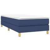vidaXL - Lit - boxspring - 90x200 - cm - tissu - bleu