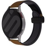 Strap-it Samsung Bracelet cuir avec D-Buckle Samsung Galaxy Watch 46mm (marron foncé)