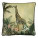 Evans Lichfield Manyara Giraffe Velvet Piped Feather Rich gevuld kussen