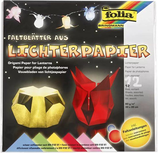 Creativ Company lantaarnpapier knutselpapier 30x30 cm multikleuren 12 vellen