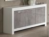 Dressoir MADONNA 3 deuren blanc laqué brillant/béton laqué brillant