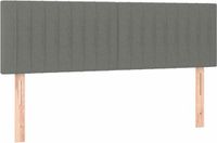 vidaXL Hoofdbord - Stof - Donkergrijs - 144x5x78/88 cm