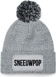 Bellatio Decorations Sneeuwpop Muts met Pompon - One Size - Lichtgrijs - Polyester
