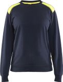 Blåkläder Sweatshirt bi-colour Dames 3408-1158 - Donker marineblauw/High Vis Geel - XXXL