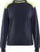 Blåkläder Sweatshirt bi-colour Dames 3408-1158 - Donker marineblauw/High Vis Geel - XXXL