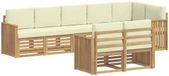 vidaXL Buiten bankenset 8 st Wit en crèmekleurig Polyester