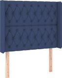 vidaXL Hoofdbord Stof Blauw 93x16x118/128 cm