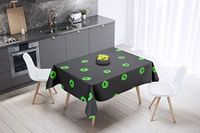 Bonamaison Tafelkleed, Anti-Mold, Sneldrogend, Waterdicht, 100% Polyester Tafellaken, Neon groene rook, 140 x 140 Cm