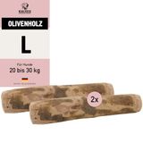 Kauies Olijfhouten kauwbotten voor je hond, 100% natuurlijk, veganistisch en calorievrij, lang hondenspeelgoed van hout getest op schadelijke stoffen, Made in Germany, maat L, tot 30 kg, verpakking