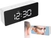 Verk 01457 Horloge multifonctionnel miroir avec réveil et thermomètre, blanc