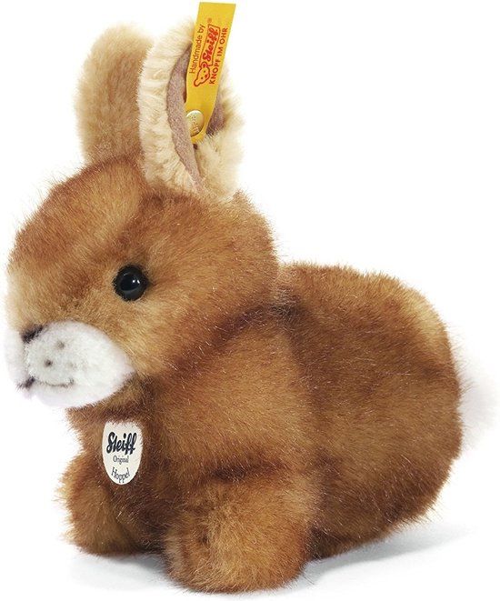 Steiff Hoppel Konijn Pluche Knuffel - 14 cm - Bruin